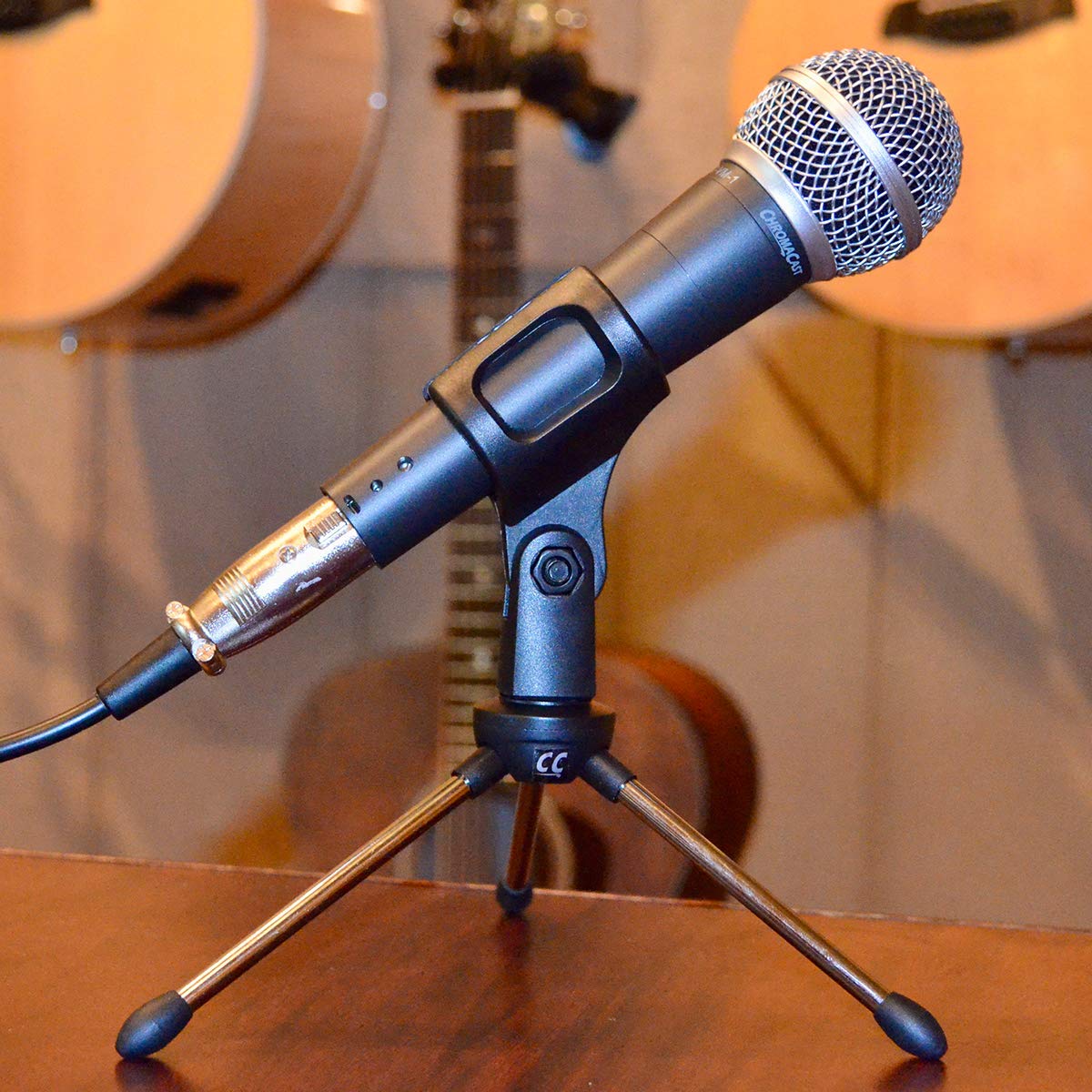 ChromaCast Super Lightweight Collapsible Desktop Microphone Tripod Stand with Mic Clip, Desk CC-TDMIC